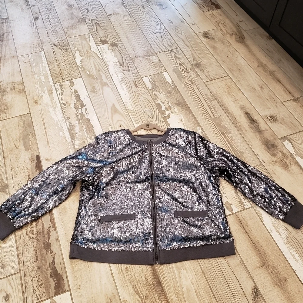 𝅺twiggy London 1X Gray sequence jacket - Picture 7 of 15